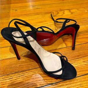 Christian Louboutin black strappy heals